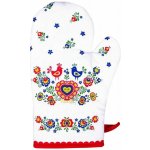 FORBYT Kuchyňská chňapka 28 cm bavlna magnet a poutko FOLKLOR červená – Zboží Dáma