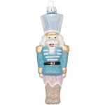 GREEN GATE Vánoční ozdoba Nutcracker Pale blue glitter 15 cm modrá barva sklo – Hledejceny.cz