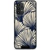 Pouzdro a kryt na mobilní telefon Samsung Mobiwear Glossy Samsung Galaxy A32 4G GA41G Béžové květy na modré