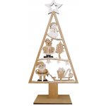 Anděl Přerov Strom s dekoracemi dřevěný na postavení 16 x 34 x 6 cm, hnědý – Hledejceny.cz