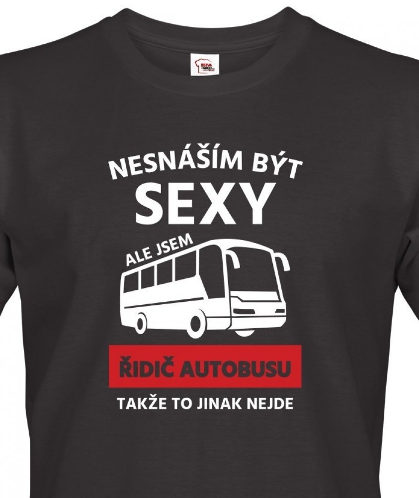 Pánské tričko Sexy řidič autobusu 2 černá | Srovnanicen.cz