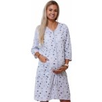 Šedý župan nebo košilka i pro plnoštíhlé ženy na kojení do porodnice na zip srdíčkový vzor 1G0545 šedá 2XL – Zboží Dáma