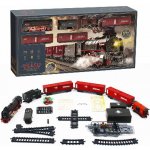 SET Elektrická vláčkodráha Parní lokomotiva s kouřem, světlem a zvukem na baterie – Zboží Dáma