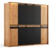 Šatní skříň Nábytek z lesa Ravello 5D s černým sklem 3D 256 x 219 x 58 cm dub