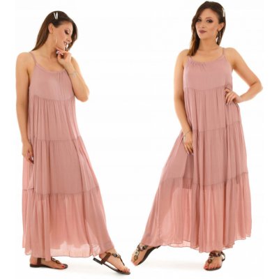 Fashionweek nádherné dlouhé letní šaty Boho MF448 světle růžová – Zboží Mobilmania