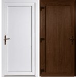 OknaDvereNaMiru.cz Vchodové dveře Emily plné zlatý dub / bílá levé otevírání ven 100 x 210 cm – Hledejceny.cz