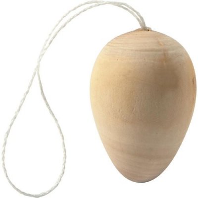 Creative Vajíčko dřevěné 40x30 mm se šnůrkou, 15 ks v balení – Hledejceny.cz