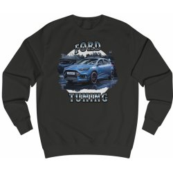 Svetr s potiskem Ford Focus RS Tuning pro nadšence do rychlosti a stylu Jet Black