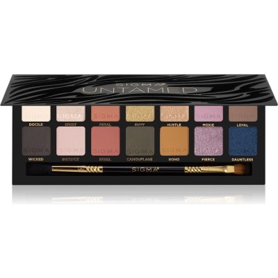 Sigma Beauty Untamed Eyeshadow Palette paleta očních stínů se zrcátkem a aplikátorem 19,32 g