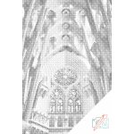 Vymalujsisam.cz Tečkování - Sagrada Família pohled zevnitř Velikost: 40x60cm, Rámování: Pouze srolované plátno, Barva teček: Modrá – Hledejceny.cz