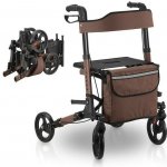 Goleto Čtyřkolové hnědé chodítko pro seniory Rollator – Zboží Mobilmania