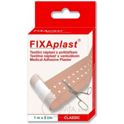 Fixaplast Classic náplast textilní s polštářkem 1 m x 8 cm – Zboží Mobilmania