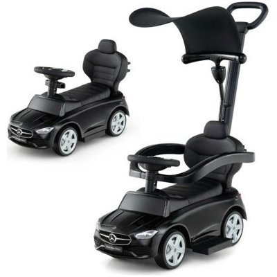COSTWAY Dětské chodítko Mercedes Benz 3 v 1 TQ10365DK se zvuky a nastavitelnou stříškou černé B – Hledejceny.cz