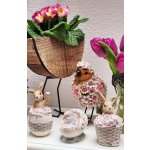 Dekorace soška králík ve vajíčku s květinami 6*6*13cm – Hledejceny.cz