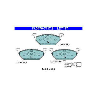 ATE sada brzdových destiček, kotoučová brzda 13.0470-7117.2 – Zbozi.Blesk.cz