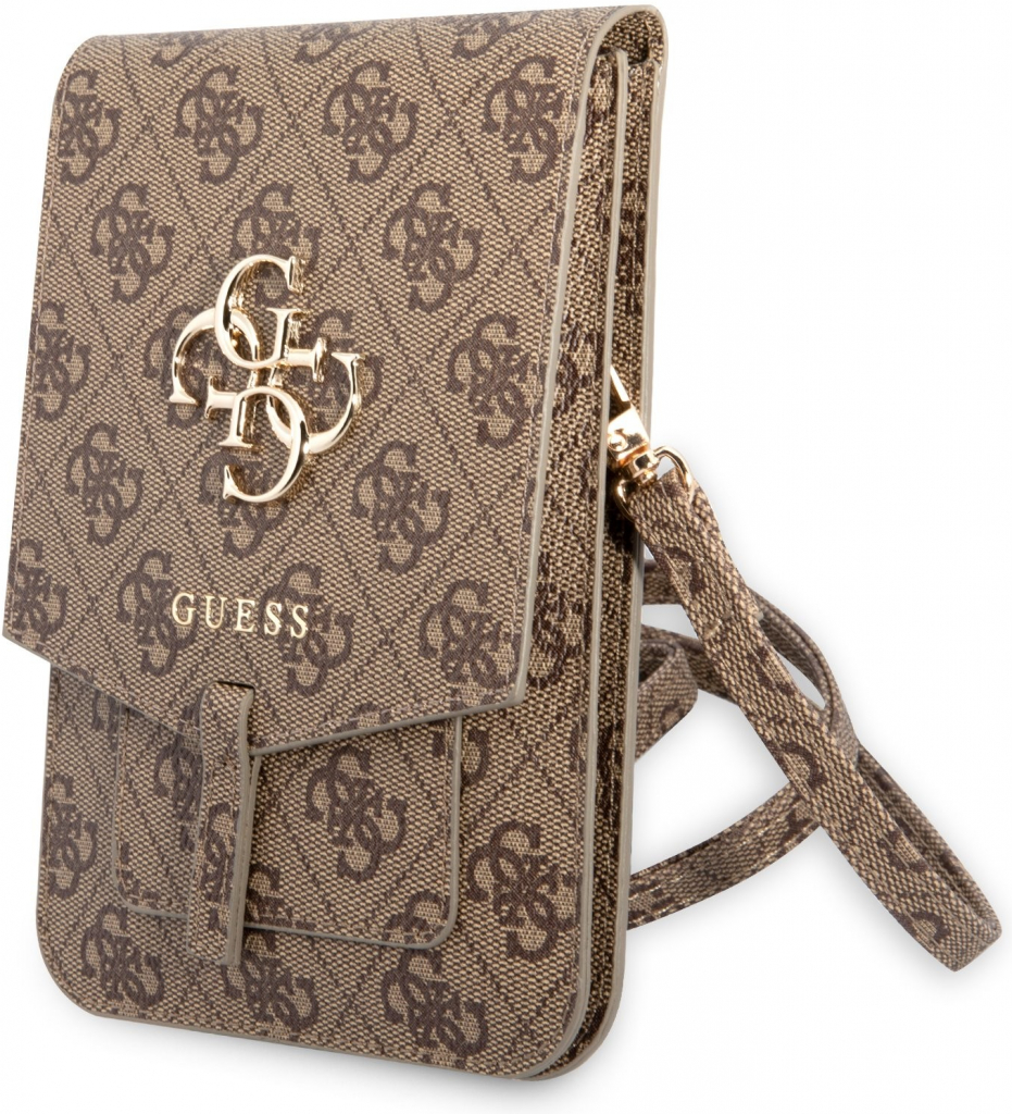 Pouzdro Guess PU 4G Metal Logo Phone Bag hnědé