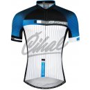 Cyklistický dres Force DASH krátký rukáv modro-fluo-černý