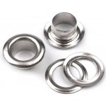 Průchodky s podložkou vnitřní Ø6 mm / vnější Ø11 mm Varianta: 2 barva nikl, Balení: 20 pár – Sleviste.cz