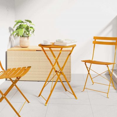OMAXI 843029 Bistro stolek Hořčicově žlutá Ø50x71 cm Práškově lakovaná ocel – Hledejceny.cz