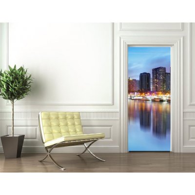 WEBLUX 78160118 Samolepka na dveře fólie Paris skyline with Eiffel tower in background Paříž panorama s Eiffelova věž v pozadí rozměry 90 x 220 cm – Zboží Mobilmania