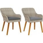 Omaxi 892157 Zahradní křeslo 2 ks Světle šedá 55 x 62,5 x 82 cm polyratan – Hledejceny.cz