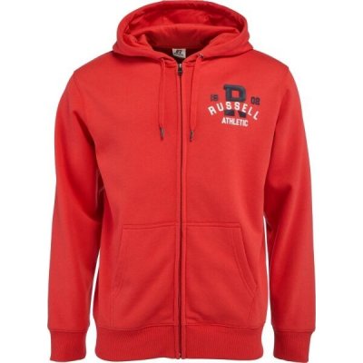Russell Athletic Classic PRINTED ZIP THROUGH Hoody M mikina červená – Zboží Dáma