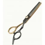 Dog Grooming Scissors nerezová ocel 17 cm černá / zlatá, profesionální oboustranné efilační nůžky – Hledejceny.cz