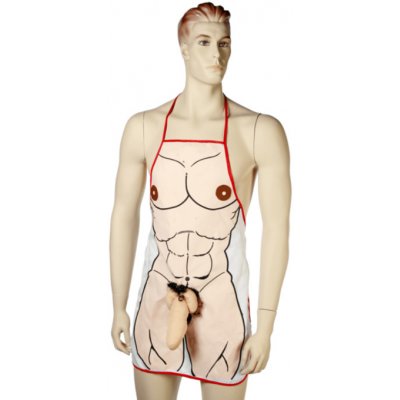 Žertovná zástěra pro muže s plyšovým penisem - 68 x 44 cm – Zboží Mobilmania