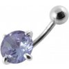 Piercing Šperky4U stříbrný piercing do pupíku světle fialový zirkon BP01017-TZ