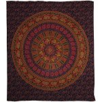 BOB Batik přehoz na postel indický Květy a sloni červený bavlna King size Dvoulůžko 230 x 200 cm – Hledejceny.cz