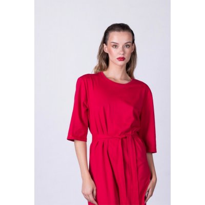 Nanospace By Lada minimalistické šaty Tuniq červené