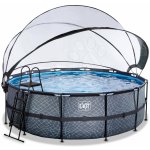 Exit Toys Frame s pískovou filtrací, kopulí a tepelným čerpadlem 427 x 122 cm Stone Grey – Zboží Mobilmania