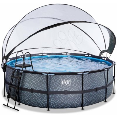 Exit Toys Frame s pískovou filtrací, kopulí a tepelným čerpadlem 427 x 122 cm Stone Grey – Zboží Mobilmania