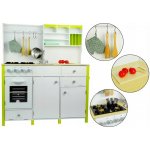 Mamido Dětská dřevěná kuchyně s troubou a příslušenstvím zeleno bílá – Zboží Dáma