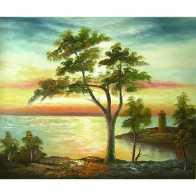 Strom na břehu - 50 x 60 cm – Zboží Mobilmania