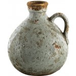 Šedá keramická dekorativní váza s ouškem - 18*17*20 cm - Clayre & Eef – Hledejceny.cz