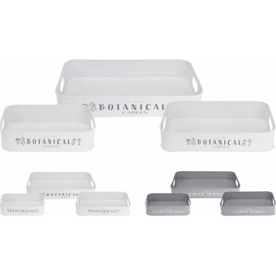 podnos obdél.sada 3díl. kov., mix dekrů, mix barev – Sleviste.cz