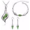 Sisi Jewelry souprava náhrdelníku náušnic a náramku Andělské slzy Smaragd SET2012-NTSET41563(3) Zelená