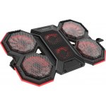 Stojan pod notebook, FN-41, podsvícený, s větrákem, černo-červený, Marvo, s 2-portovým hubem (FN-41) – Sleviste.cz