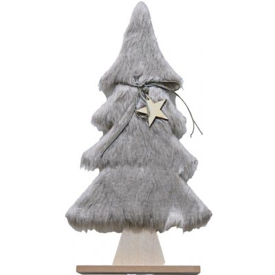 Textilomanie Dekorační vánoční stromeček s kožešinou LUSH 28 cm různé barvy Barva: Hnědá 40x45 cm – Hledejceny.cz