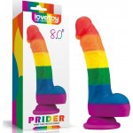 LoveToy PRIDER LGBT rainbow dildo 8" – Zboží Dáma