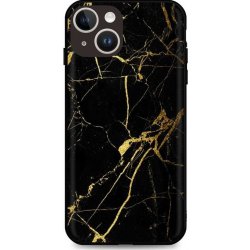 TopQ LUXURY iPhone 14 pevný Marble černo-zlatý
