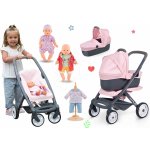 Smoby Set trojkombinace Powder Pink 3in1 Maxi Cosi & Quinny a panenka Corolle s šatičkami a kabátkem – Sleviste.cz