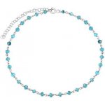 SILVEGO Stříbrný řetízek na nohu s pravým apatitem arika INS1016AAP – Zboží Dáma