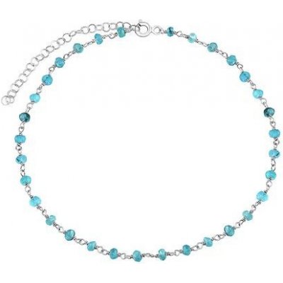 SILVEGO Stříbrný řetízek na nohu s pravým apatitem arika INS1016AAP – Zboží Dáma