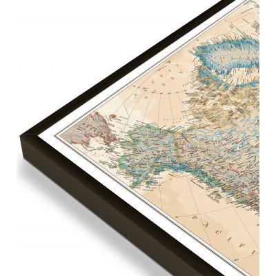 National Geographic Severní Amerika - nástěnná mapa Executive 61 x 76 cm Varianta: mapa v hliníkovém rámu, Provedení: černý rám – Zbozi.Blesk.cz
