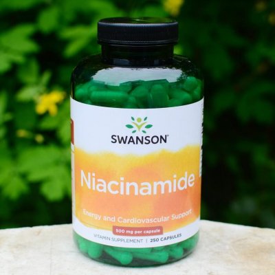 Swanson Niacin Niacinamid 500 mg 250 kapslí