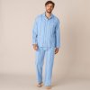 Pánské pyžamo Blancheporte pánské pyžamo dlouhé propínací proužky sv.modré