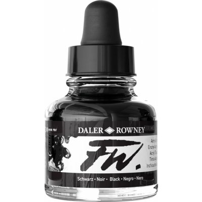 Daler Rowney FW Acrylic Ink Akrylový tuš Black 29,5 ml 1 ks – Zboží Dáma