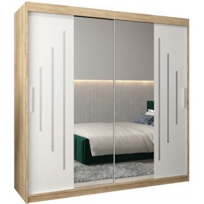 DobreSny York1 se zrcadlem 200 x 200 cm dub sonoma / bílá – Zboží Dáma